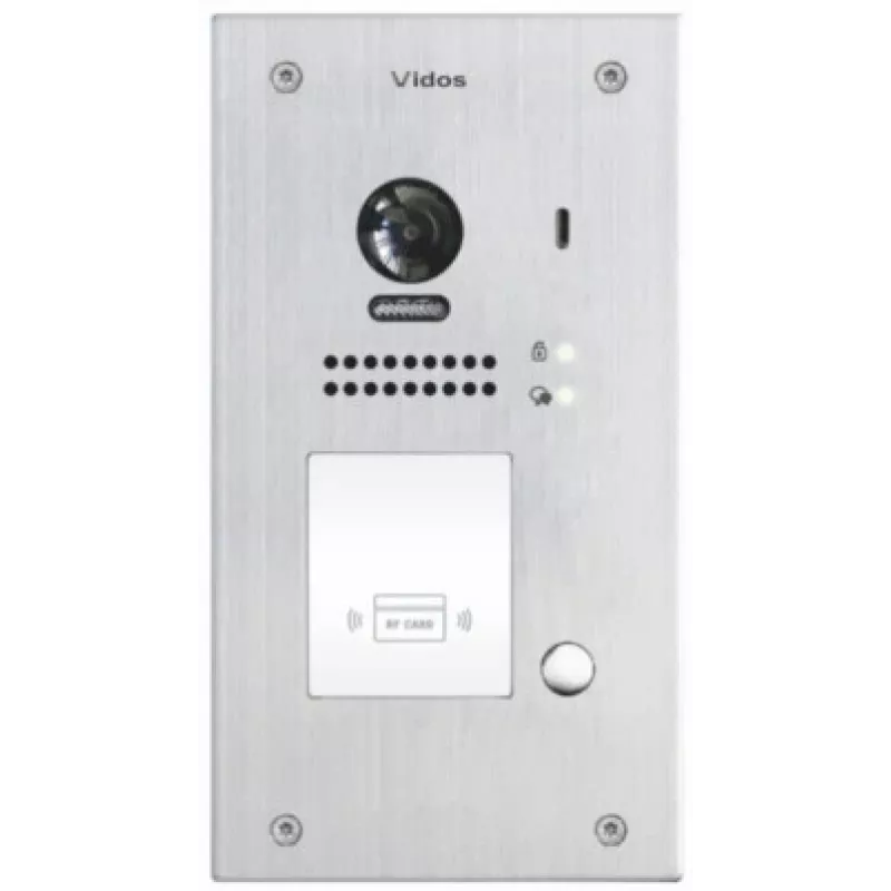 VIDOS DUO S1201A Videoportero 2 hilos con RFID, Full HD 1080p, plata/gris oscuro
