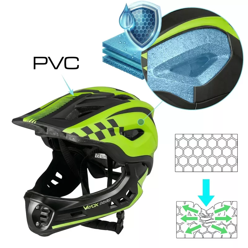 Vayox VA0421GM Casco Enduro verde talla M