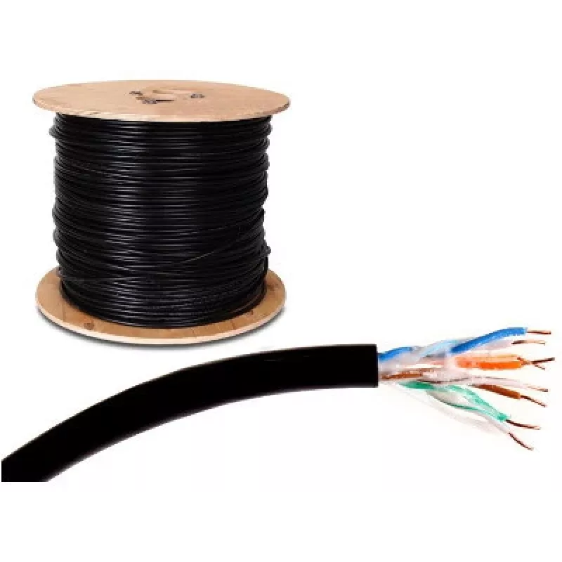 GETFORT Premium Cat.5e U/UTP Cable de exterior UV con gel 500m Negro