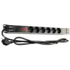 GETFORT LGF-06-Z Regleta de distribución de corriente (PDU) Schuko 19