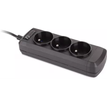 GETFORT regleta de enchufes SAI C14 con 3 tomas francesas tipo E, 1,5 m, negra