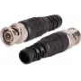Conector BNC macho para cable coaxial RG-59, 75 ohmios, conexión por tornillo, carcasa de plástico, negro, 100 uds.