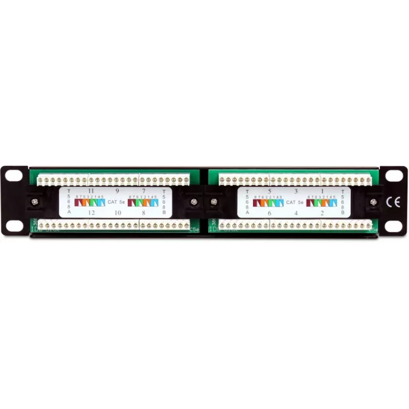 Getfort PGF-5EUTP12-B4 panel de parcheo Cat5e UTP de 12 puertos 10