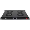 GETFORT GF-FAN4TR Panel para rack 1U con 4 ventiladores termostáticos, 230V, Negro