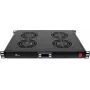 GETFORT GF-FAN4TR Panel para rack 1U con 4 ventiladores termostáticos, 230V, Negro