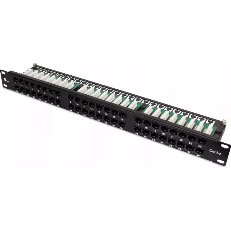GETFORT PGF-5EUTP48-B9 panel de parcheo UTP Cat.5e 48 puertos 2U 19