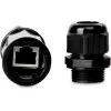 GETFORT conector RJ45 Cat.5e, hembra-hembra, exterior, IP67, apantallado, negro