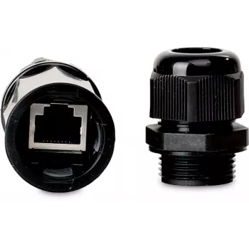 GETFORT conector RJ45 Cat.5e, hembra-hembra, exterior, IP67, apantallado, negro