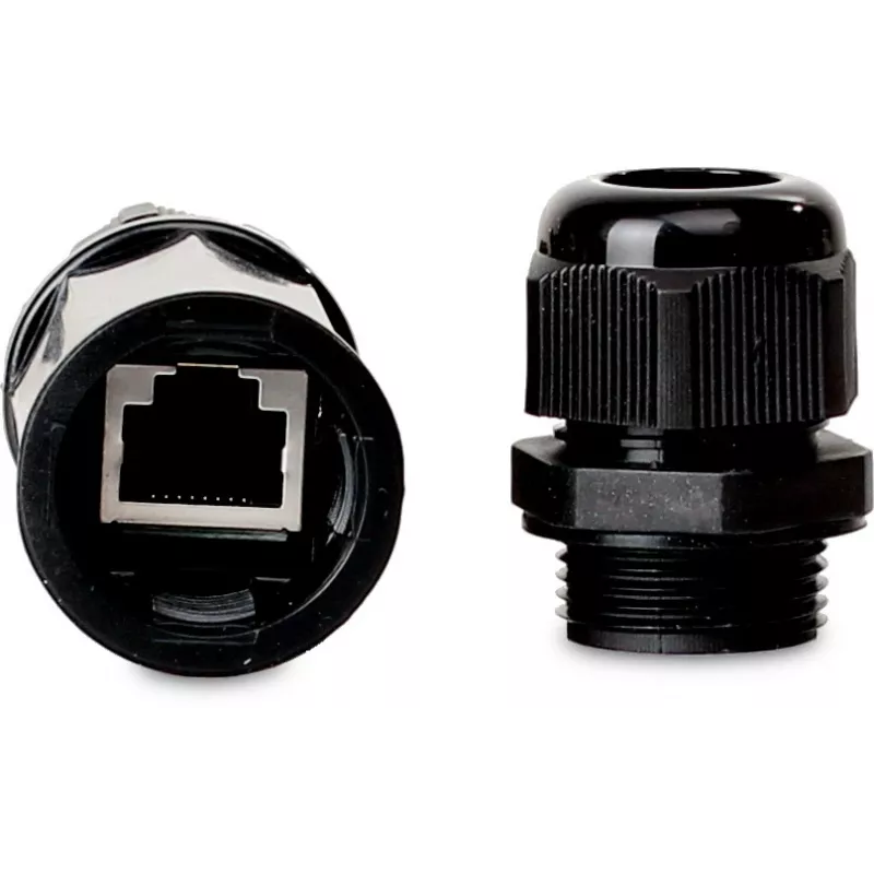 GETFORT conector RJ45 Cat.5e, hembra-hembra, exterior, IP67, apantallado, negro