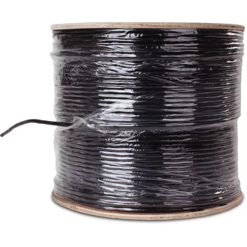 GETFORT Cat.6 U/UTP cable de parcheo exterior de cobre seco resistente a los rayos UV 305m negro