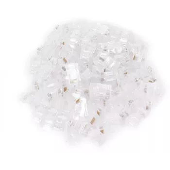 GETFORT conector modular pasante RJ45 Cat.6 UTP 8P8C (pack de 100) - transparente