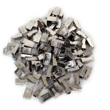 GETFORT conector pasante blindado RJ45 Cat.6 8P8C pack de 100 transparente