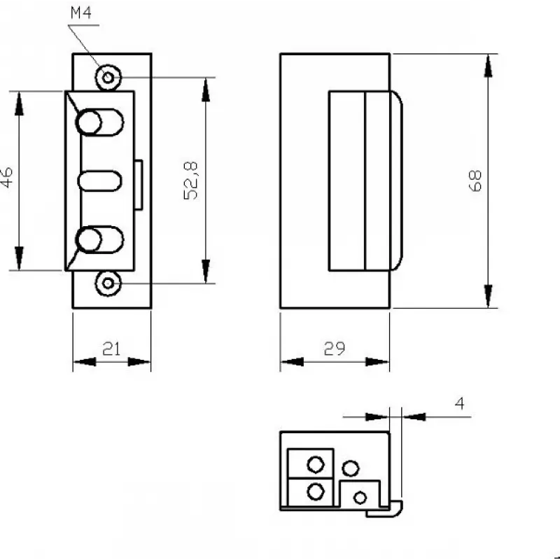 Elektra-Plus R4-24.10 cerradero eléctrico simétrico, 24V
