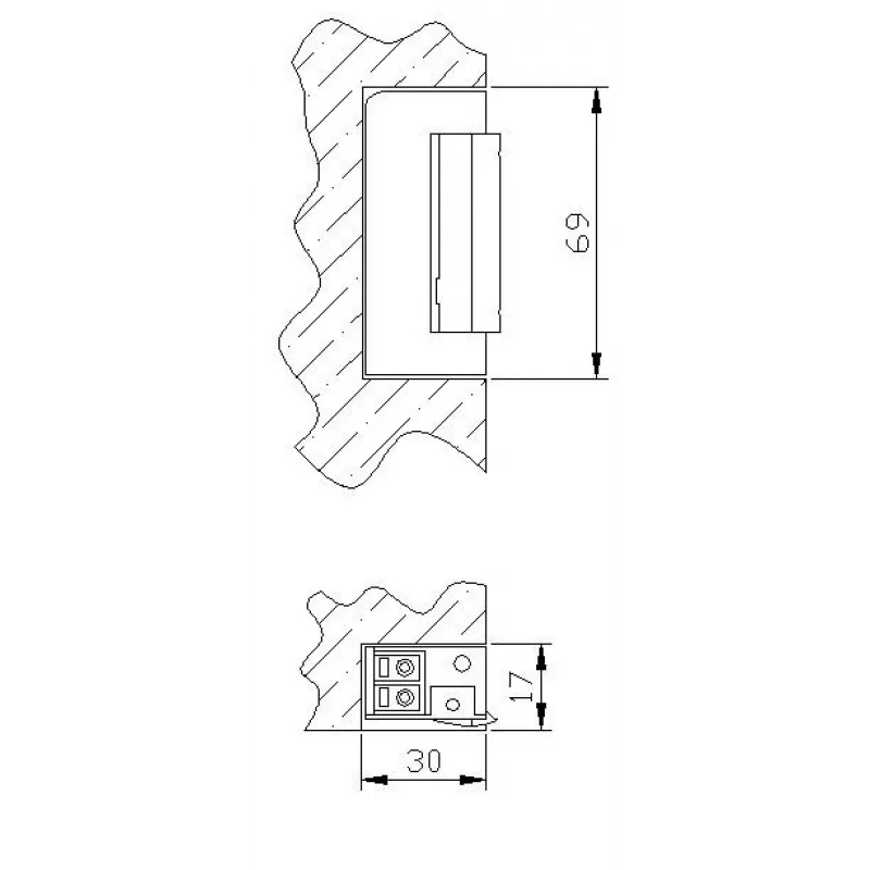 ELEKTRA-PLUS R5 cerradero eléctrico con bloqueo, simétrico, estrecho 16,5mm 9125