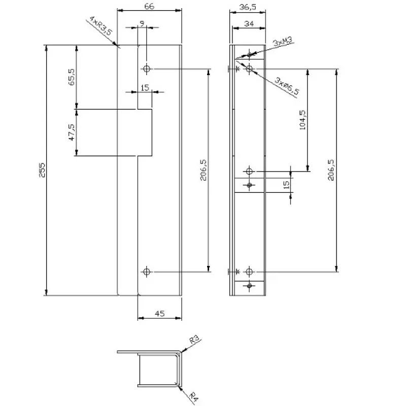 ELEKTRA-PLUS Kaseta Elektra Surowa R3, R4, R5; 3378 caja de instalación empotrada 3 tomas blanca