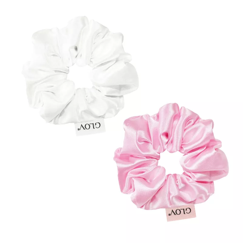 GLOV Satin Scrunchies Pequeño Rosa/Negro pack de 2