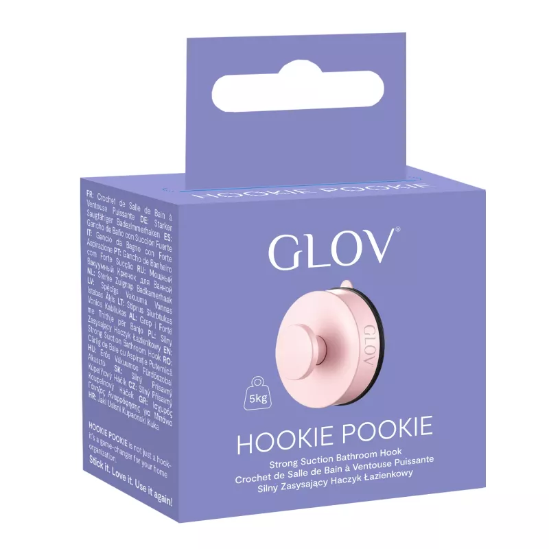 GLOV Hookie Pookie Gancho de baño con fuerte succión Rosa