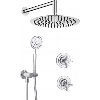 DEANTE set de ducha empotrado Arnika cromo 2 salidas cabezal de ducha redondo 250mm