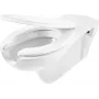 DEANTE inodoro con asiento para personas con movilidad reducida - WC compacto de salida horizontal, cerámica blanca, asiento con cierre suave, doble descarga 3/6L