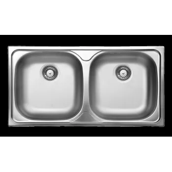 DEANTE ZEX 0203 Fregadero de acero 2 senos con escurridor