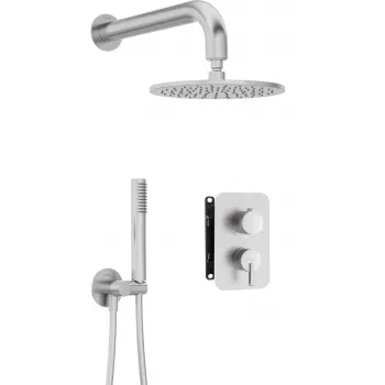 DEANTE Conjunto de ducha empotrado con caja mezcladora - alcachofa de lluvia, cromo, serie Arnika