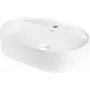 DEANTE Encimera de lavabo de granito con isla de grifería - ovalada - negro mate