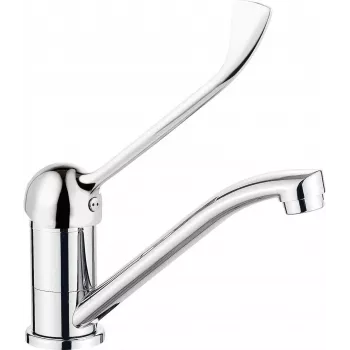 DEANTE Grifería de lavabo con caño giratorio - maneta clínica, cromo, montaje en superficie de un orificio, 7 L/min