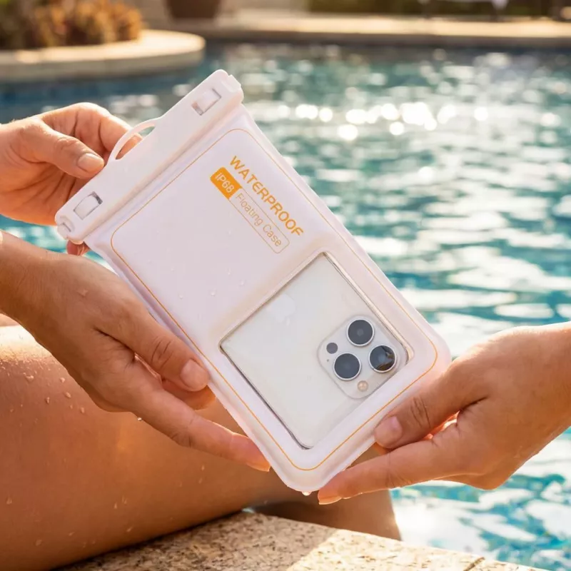 iLike Funda impermeable flotante para móvil blanca