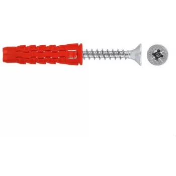 WKRĘT-MET Taco universal 10x60/70, tornillo de cabeza avellanada, caja (SFXP-10060070 x 50 uds.)