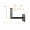 CORAB USL-48/250AL Soporte de pared angular para mástil de 48mm, saliente 250mm, aluminio, plateado