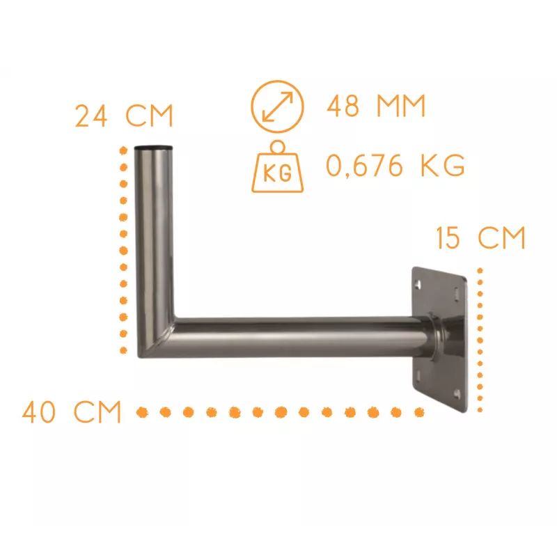 CORAB USL-48/400AL Soporte de pared angular 48mm 400mm aluminio