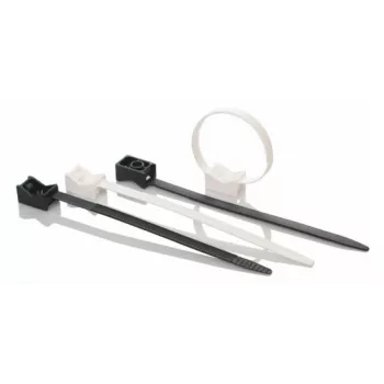 TRYTYT UP-1035UV Sujeta cables universal con cinta, resistente a UV, negro, 100 uds.