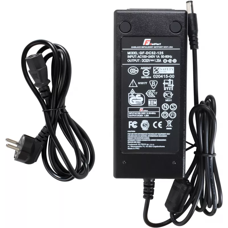 GETFORT 52V 1.25A 65W Fuente de alimentación conmutada