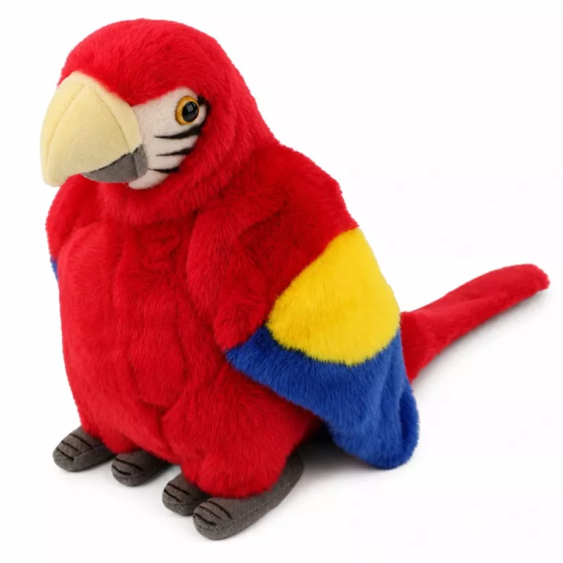 LEAN TOYS Loro de peluche Guacamayo Ave exótica Mascota Peluche rojo 24 cm