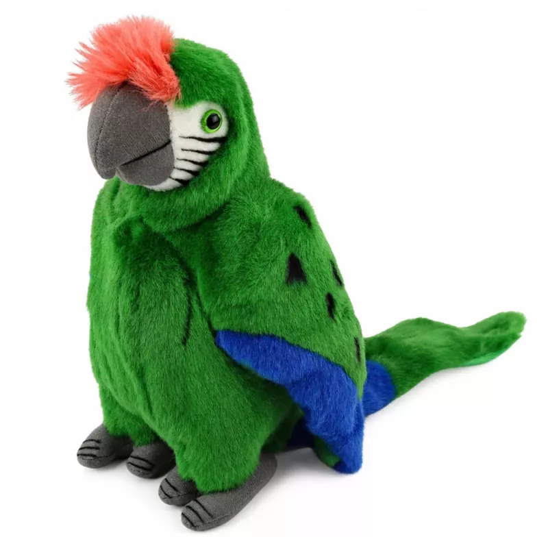 LEAN TOYS Loro de peluche Guacamayo Ave exótica Mascota Peluche verde 24 cm