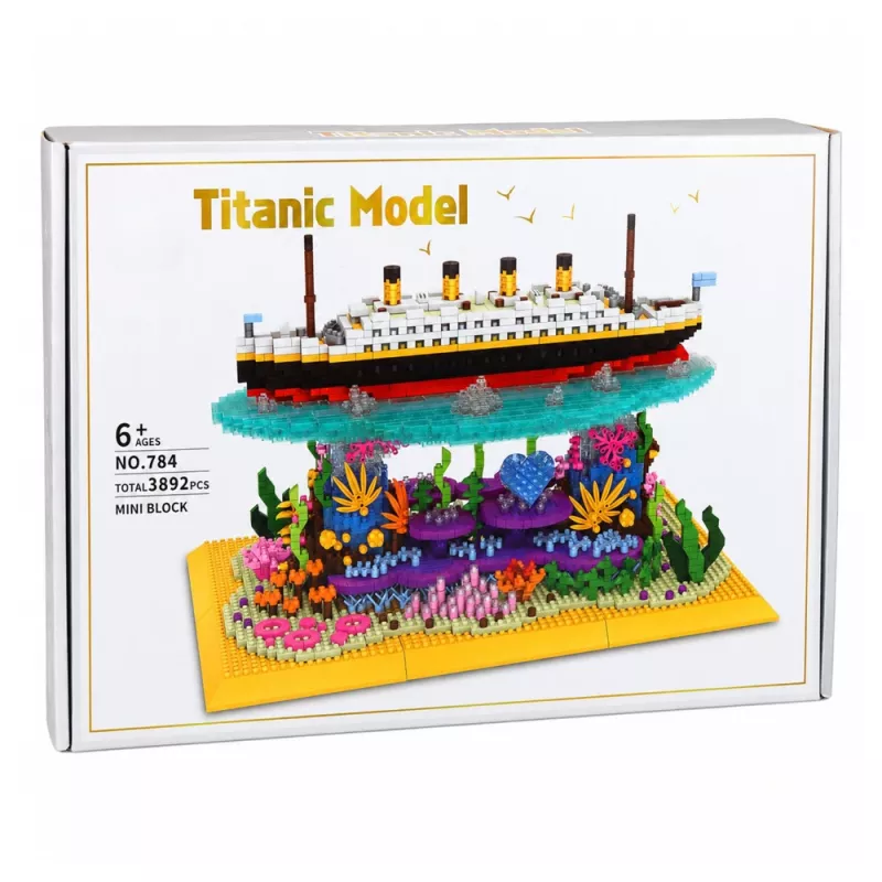 LEAN TOYS Bloques de construcción Barco Titanic sobre un arrecife de coral 3892 piezas