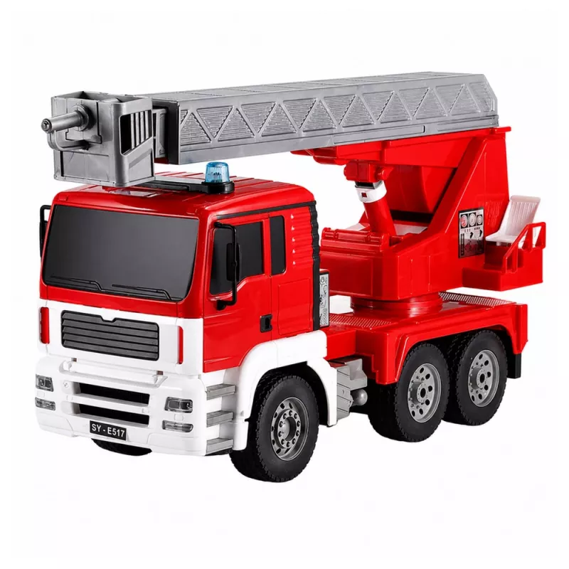 LEAN TOYS Camión de bomberos con brazo giratorio 660°, radiocontrol RC 1:20