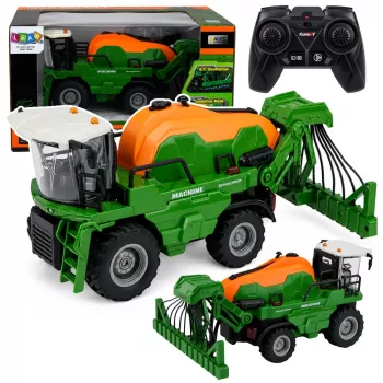 LEAN TOYS Cosechadora con función de pulverización, luces, sonidos, 1:24