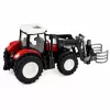 LEAN TOYS RC Tractor agrícola rojo con mando a distancia y pinza para balas 1:24
