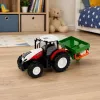 LEAN TOYS Tractor RC con mando a distancia y sembradora, luz, rojo, 1:24