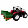 LEAN TOYS Tractor RC con mando a distancia y sembradora, luz, rojo, 1:24