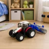 LEAN TOYS Tractor con mando a distancia y rodillo RC luces rojo 1:24