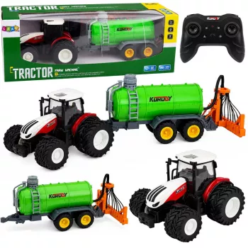 LEAN TOYS Tractor agrícola con mando a distancia y pulverizador de fertilizante líquido 1:24