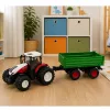 LEAN TOYS Tractor con mando a distancia y remolque basculante, luz, sonido 1:24
