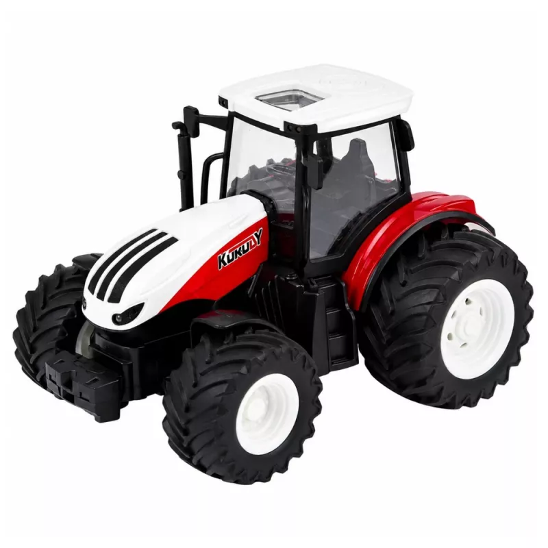 LEAN TOYS Tractor con mando a distancia y remolque basculante, luz, sonido 1:24