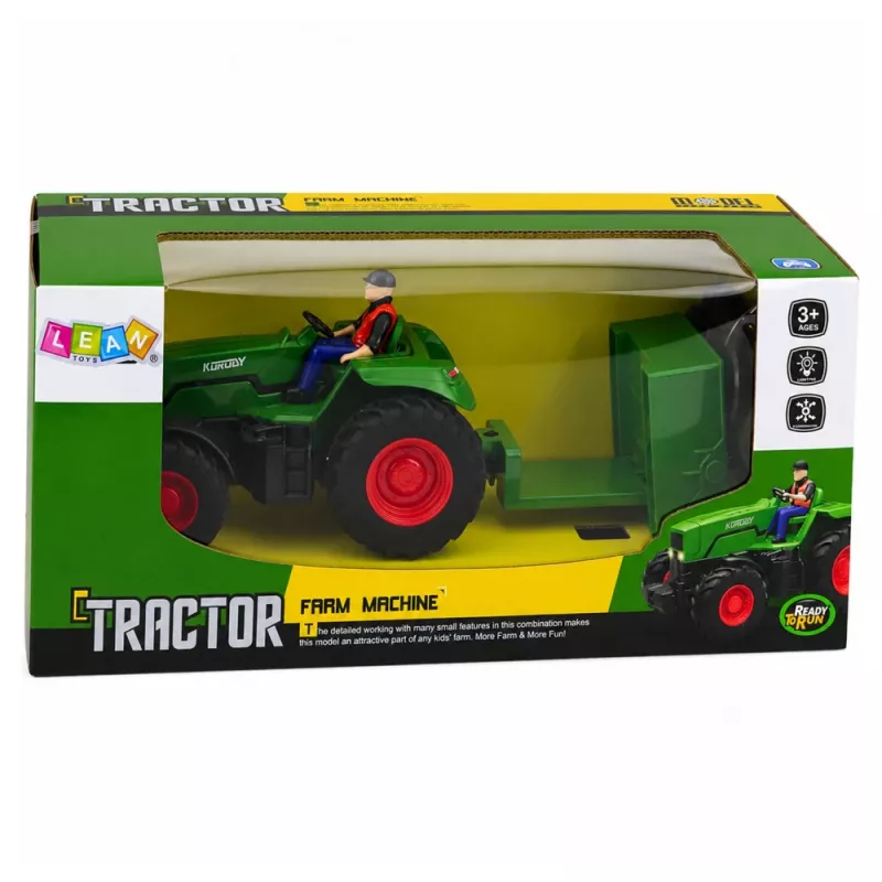 LEAN TOYS Tractor agrícola RC teledirigido con remolque Farmer 1:24