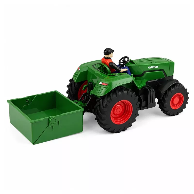 LEAN TOYS Tractor agrícola RC teledirigido con remolque Farmer 1:24