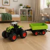 LEAN TOYS Tractor agrícola alto con remolque basculante, teledirigido, RC 1:16