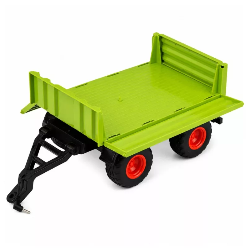 LEAN TOYS Tractor agrícola alto con remolque basculante, teledirigido, RC 1:16