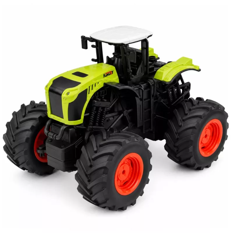 LEAN TOYS Tractor agrícola alto con remolque basculante, teledirigido, RC 1:16